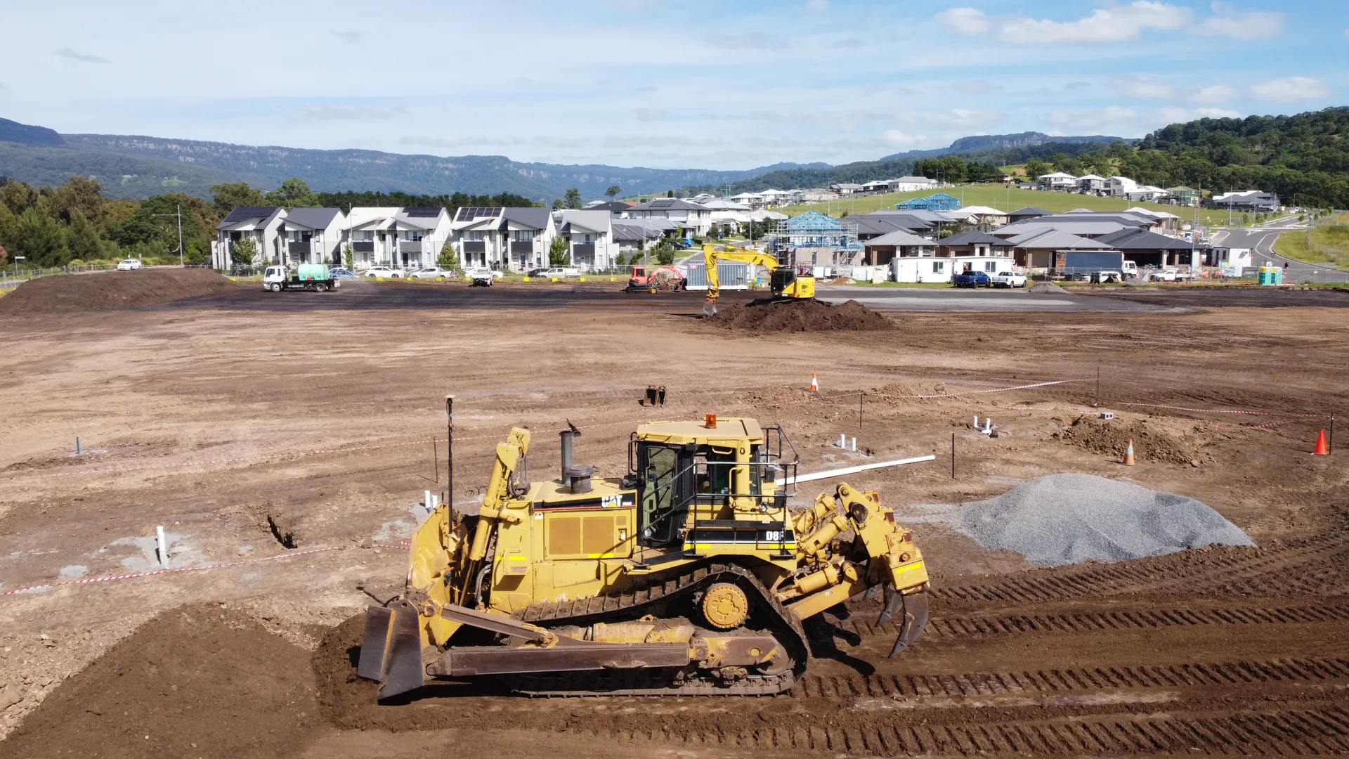 Bulk earthworks and site preparation in progress by WCED